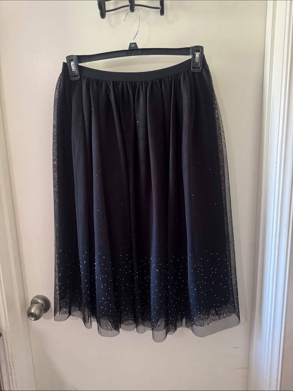 a new day Black Tulle Midi Skirt with Sparkle